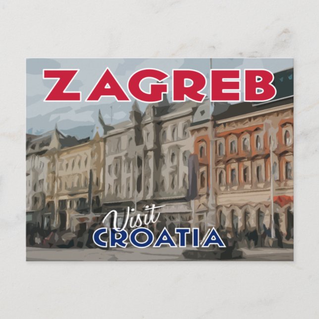 Carte Postale Zagreb, Visite Croatie (Devant)