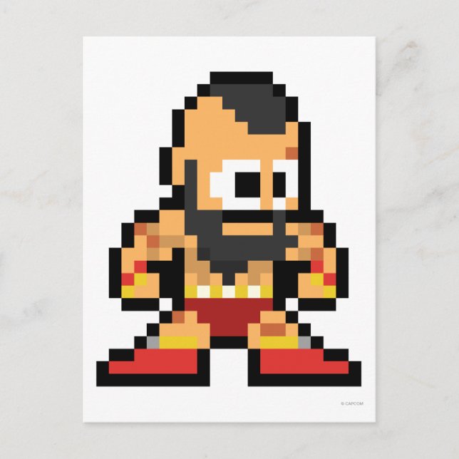 Carte Postale Zangief 8 bits (Devant)