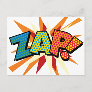 Carte Postale ZAP Fun Retro Comédie Livre Pop Art