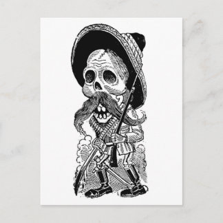 Carte Postale Zapatista Calavera. c. début des années 1900. Mexi