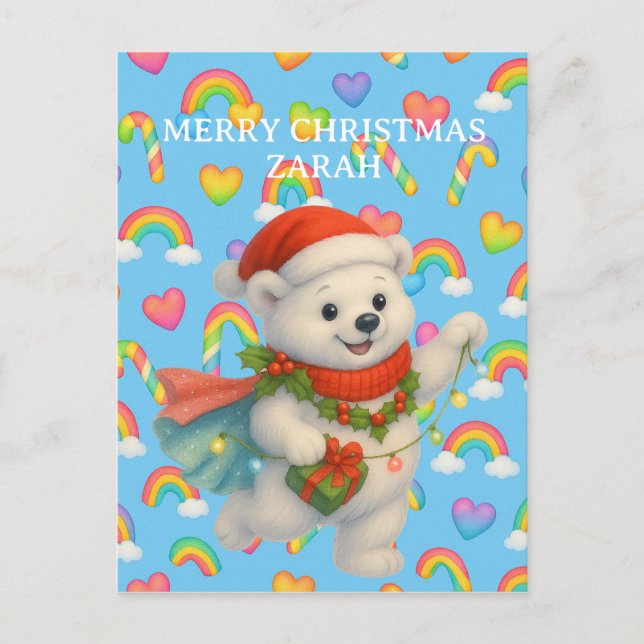 Carte Postale Zarah the Dancing Polar Bear — Kids’ Christmas  (Devant)