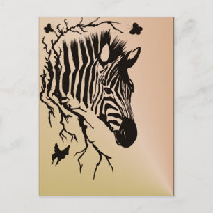 Carte Postale Zebra Head Design Postcard