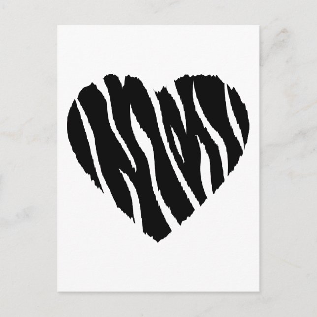 Carte Postale Zebra Heart (Devant)