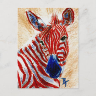 Carte postale Zebra Patriotic