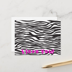 Carte Postale Zebra Print, Zebra Stripes, Noir Et Blanc