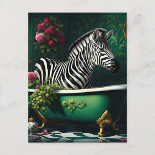 Carte Postale Zèbre dans une baignoire