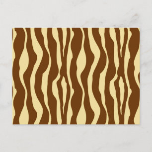 Carte Postale Zèbre rayures - Chocolat Brown et Camel Tan
