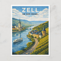 Zell Allemagne Art de voyage vintage