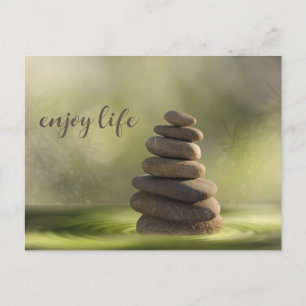 Carte Postale Zen stones tower in water tranquility and calm