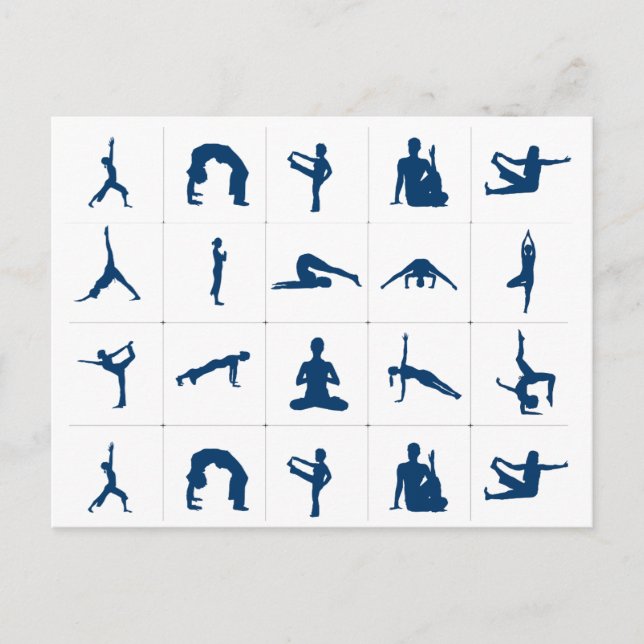 Carte Postale Zen Yoga Poses Lotus Tree of Life (Devant)