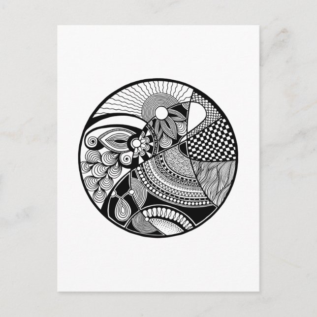 Carte Postale Zendala Abstraite sur le cercle (Devant)