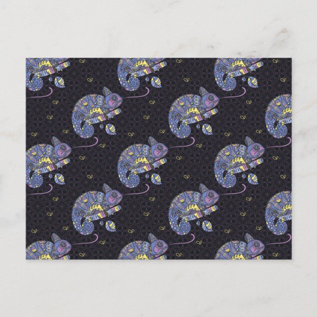 Carte Postale Zentangle Lizard (Devant)