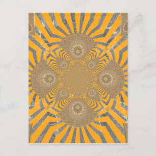 Carte Postale Zephyr doré : Elégance en Jaune doré & Chrome