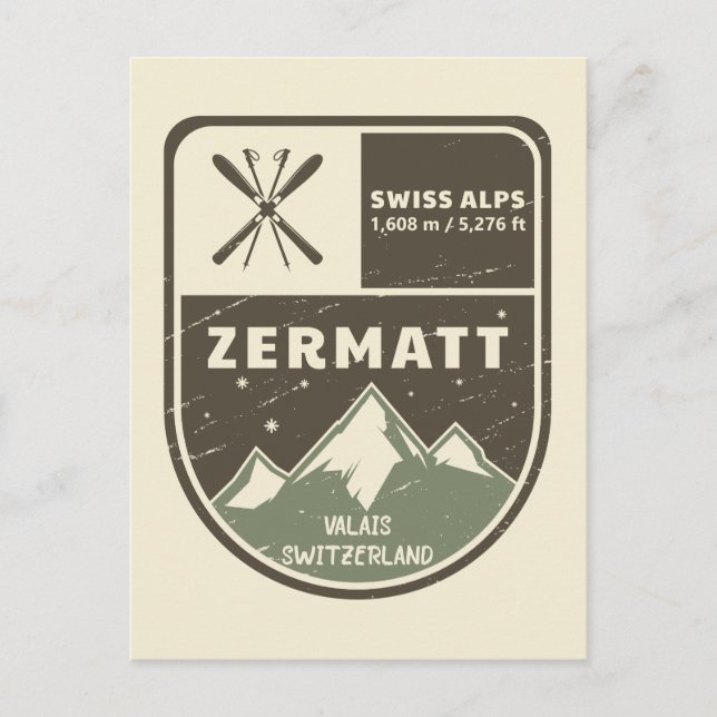 Carte Postale Zermatt Alpes suisses Valais Suisse (Devant)