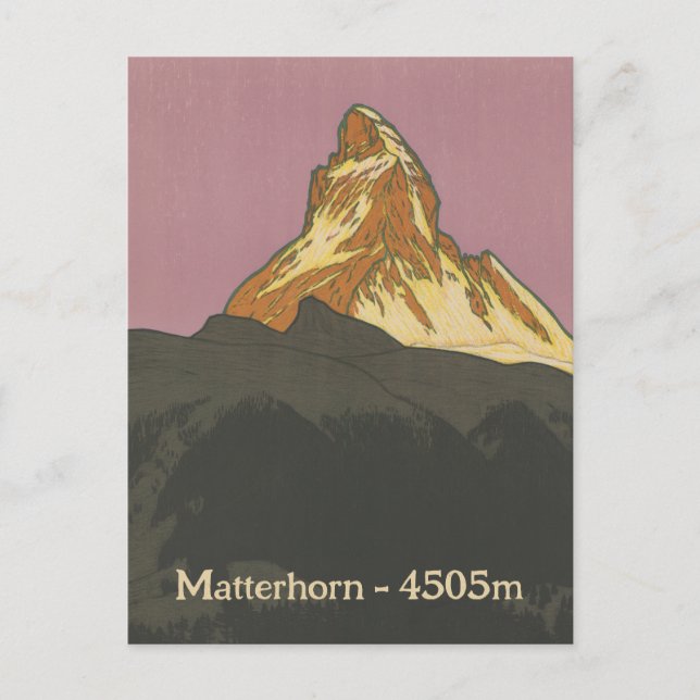 Carte Postale Zermatt Matterhorn Montagnes suisses Vintages Alpe (Devant)