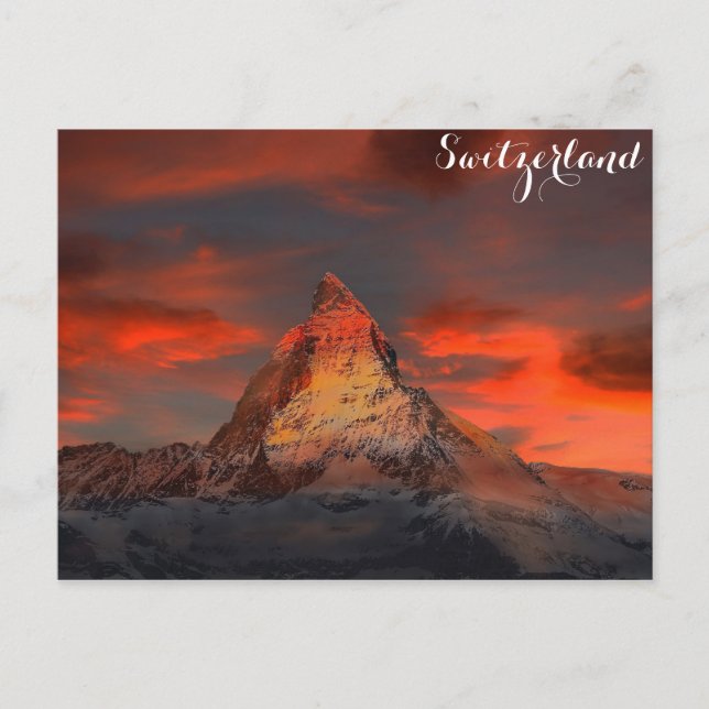 Carte Postale Zermatt Matterhorn Suisse Alpes suisses coucher de (Devant)