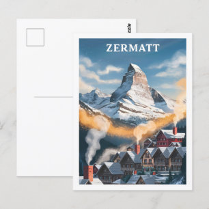 Carte Postale Zermatt Suisse Lieu de voyage célèbre