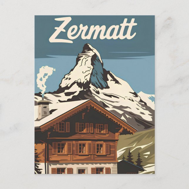 Carte Postale Zermatt vintage (Devant)