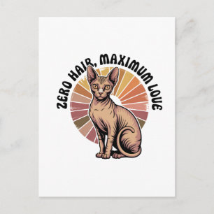 Carte Postale Zéro poil Amour maximum Art Sphynx