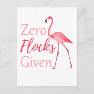 Carte Postale Zéro troupeaux donnés Flamant rose amusant