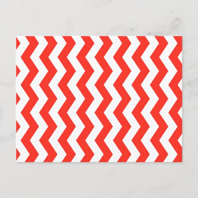 Carte Postale Zig Zag Rouge et Blanc (Devant)