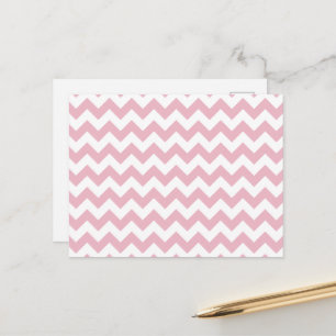 Carte Postale Zigzag rose, Chevron rose, Motif géométrique