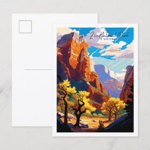 Carte Postale Zion Arizona USA illustration de voyage vintage