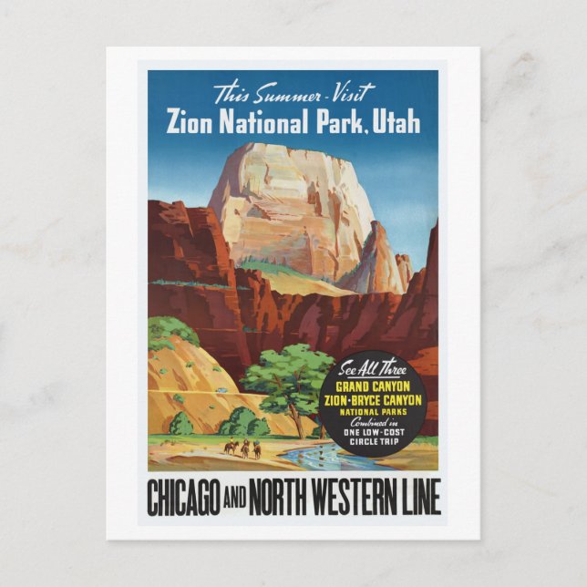 Carte Postale Zion National Park, Utah America Travel (Devant)