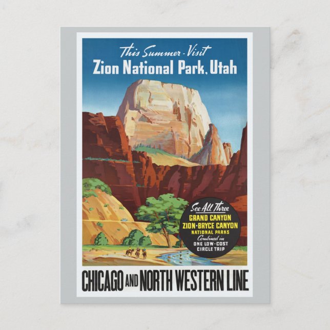 Carte Postale Zion National Park, Utah America Travel (Devant)