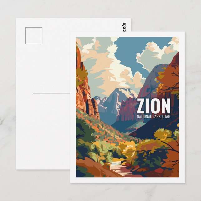 Carte Postale Zion National Park Utah USA National Park (Devant / Derrière)