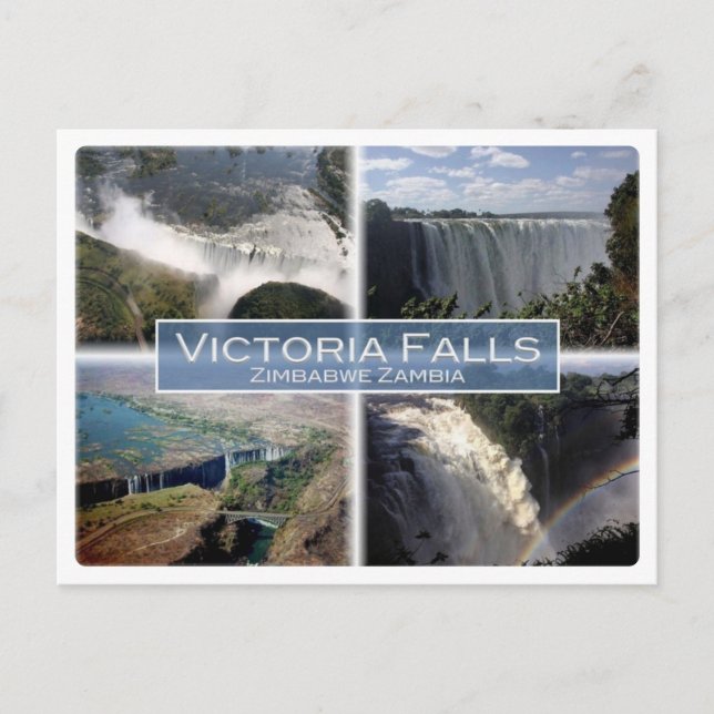 Carte Postale ZM Zambie - Zimbabwe - Chutes Victoria - (Devant)