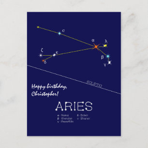 Carte postale Zodiac Constellation Aries