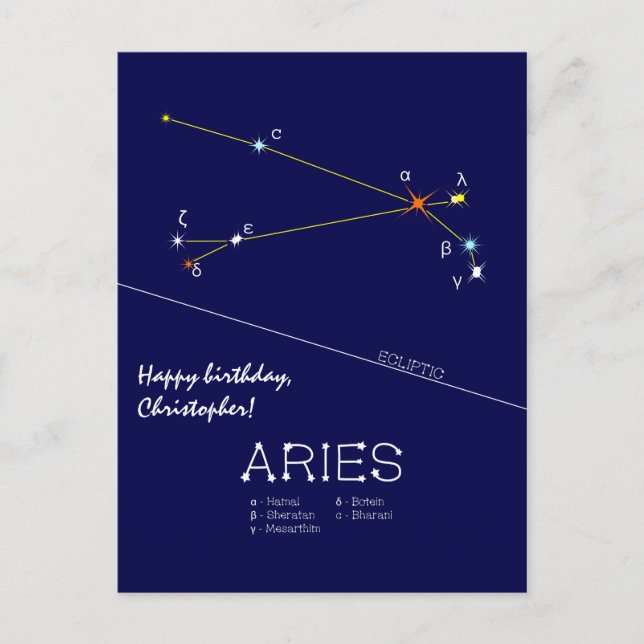 Carte postale Zodiac Constellation Aries (Devant)