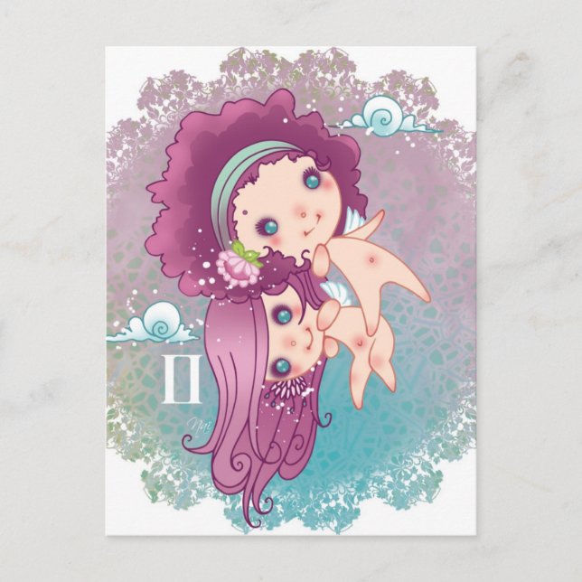 Carte Postale Zodiac gémeaux gemini (Devant)