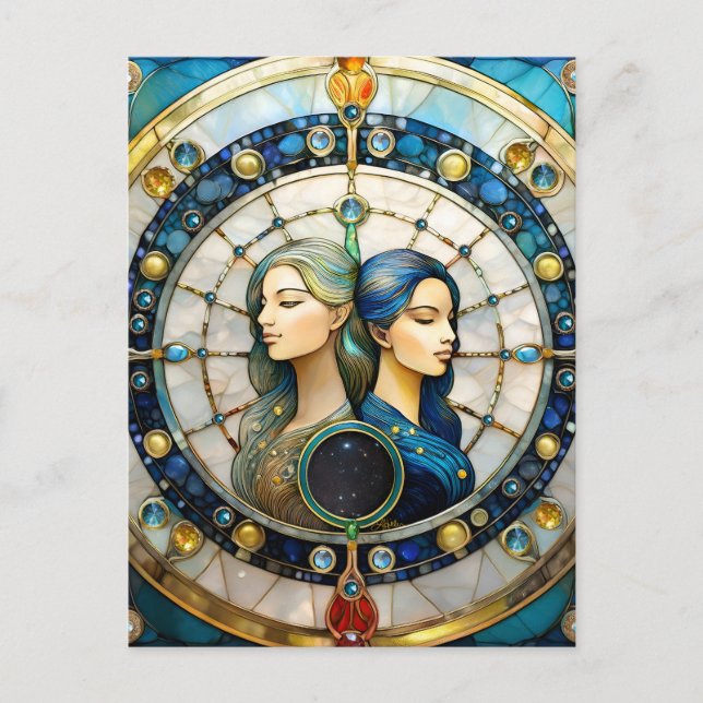 Carte Postale Zodiac - Gemini Les Jumeaux (Devant)