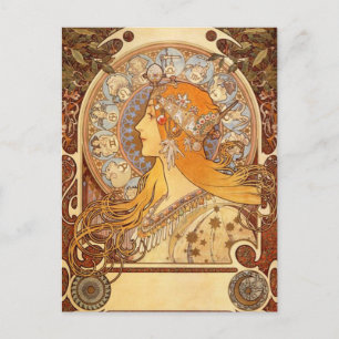 Carte Postale Zodiac par Alphonse Mucha