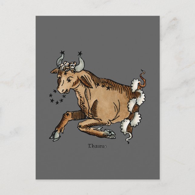 Carte Postale Zodiaque : Taureau, 1482 (Devant)