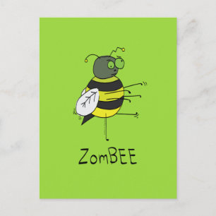 Carte postale ZomBEE Zombie Bee Funny