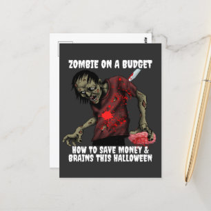 Carte Postale Zombie À L'Halloween Budget