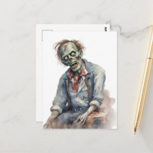 Carte Postale Zombie aquarelle