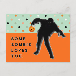 Carte postale zombie drôle d'Halloween
