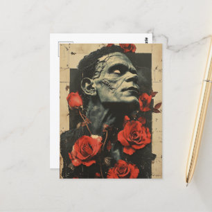 Carte Postale Zombie et Rose