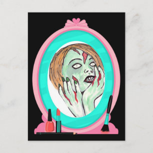 Carte postale Zombie face gâteau