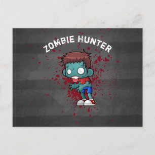 Carte Postale Zombie Hunter with Blood Splatter Creepy