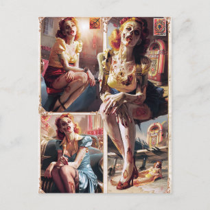 Carte Postale Zombie Pin-Up II