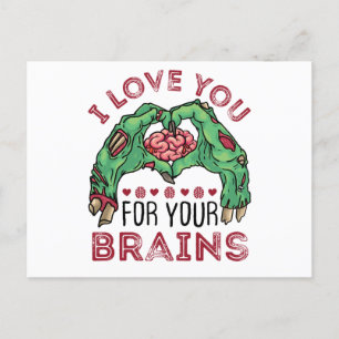 Carte Postale Zombie Valentine's Day Drôle Aimez-vous pour les c