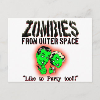 Carte Postale Zombies De L'Espace !