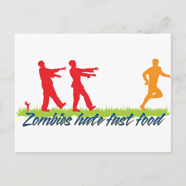 Carte Postale Zombies Hait Fast Food (Devant)