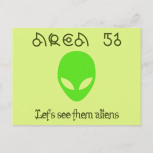 Carte Postale Zone 51 Voyons les aliens