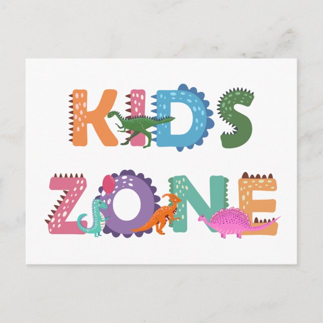 Carte Postale Zone Enfants Dinosaures (Devant)